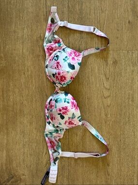 Victoria's Secret Floral Pink & Green Underwire Bra